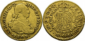 Nuevo Reino. 1 escudo. 1805 sobre 1800. Muy escasa