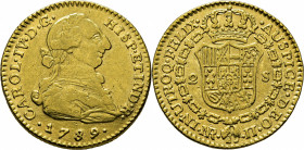 Nuevo Reino. 2 escudos. 1789. JJ. Buen ejemplar. Escasa