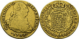 Nuevo Reino. 2 escudos. 1797. JJ. Escasa