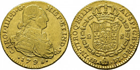 Nuevo Reino. 2 escudos. 1798. JJ. Atractivo. Muy escasa