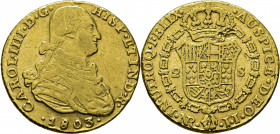 Nuevo Reino. 2 escudos. 1803. JJ. Escasa