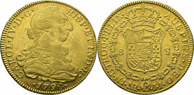 Nuevo Reino. 8 escudos. 1790. JJ. MBC+/EBC-. Buen ejemplar