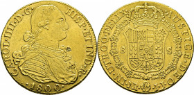 Nuevo Reino. 8 escudos. 1800. JJ. Prácticamente EBC-
