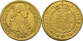 Potosí. 2 escudos. 1806. PJ. Cierto atractivo. Muy rara