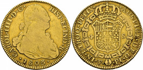 Potosí. 4 escudos. 1803. PJ. Muy rara