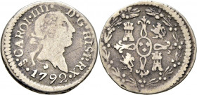 Santiago de Chile. 1/4 de real. 1792. Muy rara