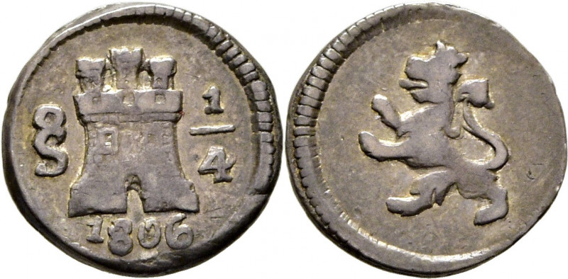 CARLOS IV. Santiago de Chile. 1/4 de real. 1806 el último dígito parece estar so...