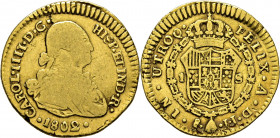 Santiago de Chile. 1 escudo. 1802. JJ. Rarísima. No hemos encontrado otra referencia