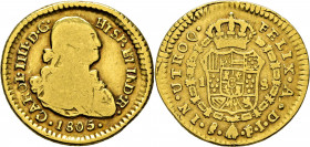 Santiago de Chile. 1 escudo. 1805. Rarísima No hemos encontrado otra referencia
