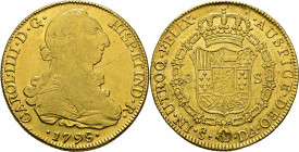 Santiago de Chile. 8 escudos. 1798. DA. MBC+/EBC-