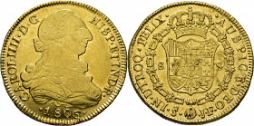 Santiago de Chile. 8 escudos. 1806. JF. EBC+/SC-. Atractivo. Escasa