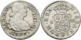 Sevilla. 1/2 real. 1807. CN. MBC+/EBC. Atractivo. Bonito reverso