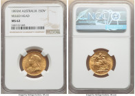 Victoria gold "Veiled Head" Sovereign 1893-M MS62 NGC, Melbourne mint, KM13, S-3877. AGW 0.2355 oz. 

HID09801242017

© 2022 Heritage Auctions | All R...