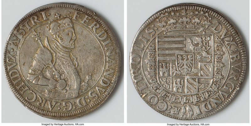 Archduke Ferdinand Taler ND (1564-1595) XF (Environmental Damage), Hall mint, Da...