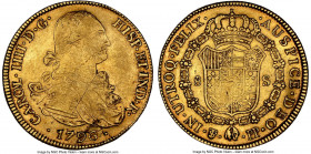 Charles IV gold 8 Escudos 1796 PTS-PP XF45 NGC, Potosi mint, KM81. Confidently struck legends accentuated by silhouette toning balance out a weaker st...