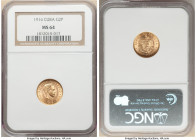 Republic gold 2 Pesos 1916 MS64 NGC, Philadelphia mint, KM17. Two year type. Satin surface with muted rotating luster. 

HID09801242017

© 2022 Herita...
