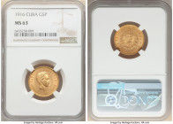 Republic gold 5 Pesos 1916 MS63 NGC, Philadelphia mint, KM19. A prime example with notable underlying luster. 

HID09801242017

© 2022 Heritage Auctio...