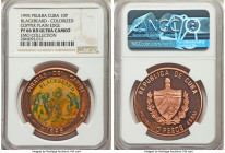 Republic copper Proof Colorized Prueba "Pirates of the Caribbean - Blackbeard" 10 Pesos 1995 PR66 Red Ultra Cameo NGC, KM-XPn97. Plain edge. Small are...