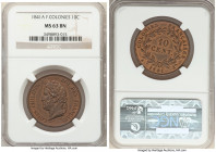 Louis Philippe I 10 Centimes 1841-A MS63 Brown NGC, Paris mint, KM13. Chocolate brown with contrasting earthen tones. 

HID09801242017

© 2022 Heritag...