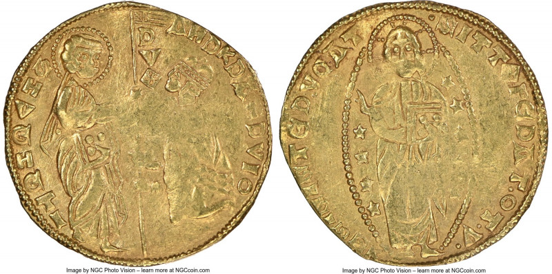 Venice. Andrea Dandolo gold Ducat ND (1343-1354) AU55 NGC, Fr-1221. 3.43gm. 

HI...