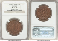 Estados Unidos. 10 Centavos 1919-Mo MS64 Brown NGC, Mexico City mint, KM430. Cordovan brown surface with remnants of residual red tucked below. 

HID0...