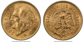 Estados Unidos gold 5 Pesos 1955-M MS64 PCGS, Mexico City mint, KM464. 

HID09801242017

© 2022 Heritage Auctions | All Rights Reserved