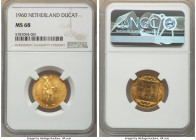 Juliana gold Ducat 1960 MS68 NGC, Utrecht mint, KM190.1. Mintage: 3,605. First year of type. AGW 0.1104 oz. 

HID09801242017

© 2022 Heritage Auctions...
