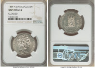 William I Gulden 1839-(u) UNC Details (Cleaned) NGC, Utrecht mint, KM300a. Two year type. Pearl-gray toning on frosted satin surfaces. 

HID0980124201...