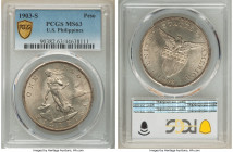 USA Administration Peso 1903-S MS63 PCGS, San Francisco mint, KM168. Medium gray toning with a golden sheen and minimally marked fields. 

HID09801242...