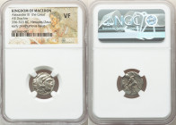 MACEDONIAN KINGDOM. Alexander III the Great (336-323 BC). AR drachm (16mm, 11h). NGC VF. Posthumous issue of Lampsacus, ca. 310-301 BC. Head of Heracl...
