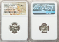MACEDONIAN KINGDOM. Alexander III the Great (336-323 BC). AR drachm (17mm, 12h). NGC VF. Posthumous issue of Sardes, ca. 323-319 BC. Head of Heracles ...