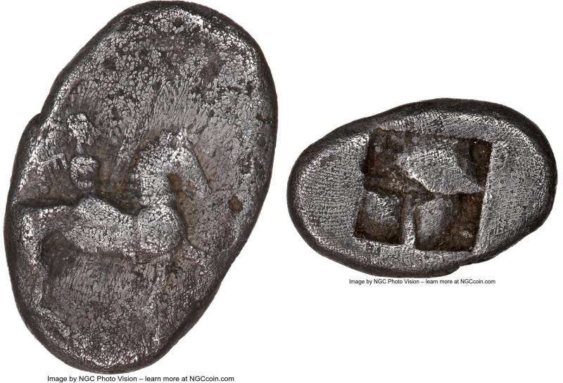 THRACO-MACEDONIAN. Uncertain tribe. Ca. 530-480 BC. AR tetrobol (16mm). NGC VF. ...