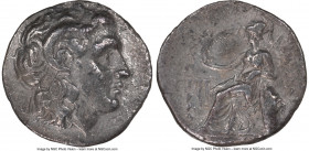 THRACIAN KINGDOM. Lysimachus (305-281 BC). AR drachm (18mm, 11h). NGC VF. Ephesus, ca. 294-287 BC. Head of deified Alexander III right, with horn of A...