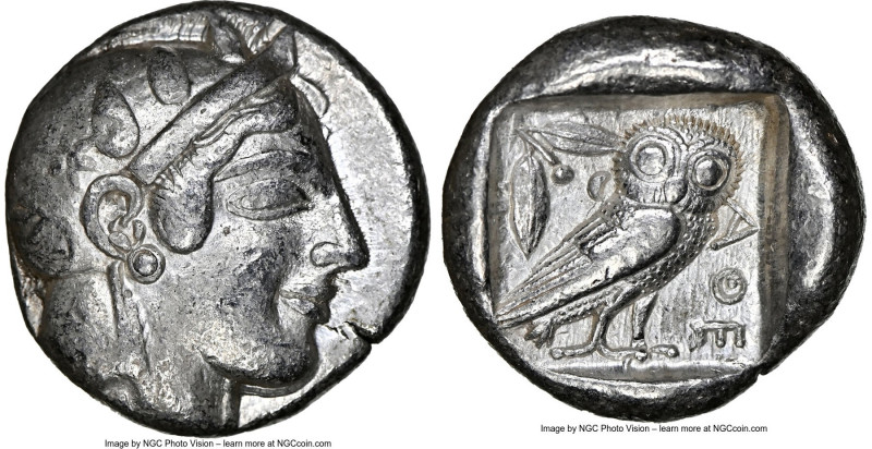 ATTICA. Athens. Ca. 475-465 BC. AR tetradrachm (23mm, 17.15 gm, 3h). NGC Choice ...