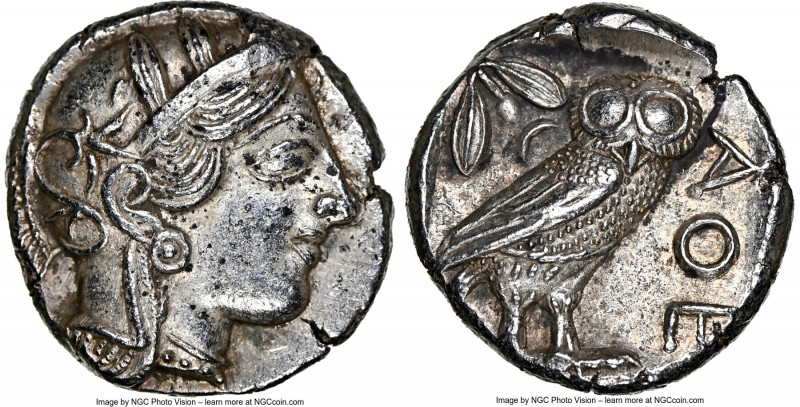 ATTICA. Athens. Ca. 440-404 BC. AR tetradrachm (24mm, 17.12 gm, 9h). NGC Choice ...