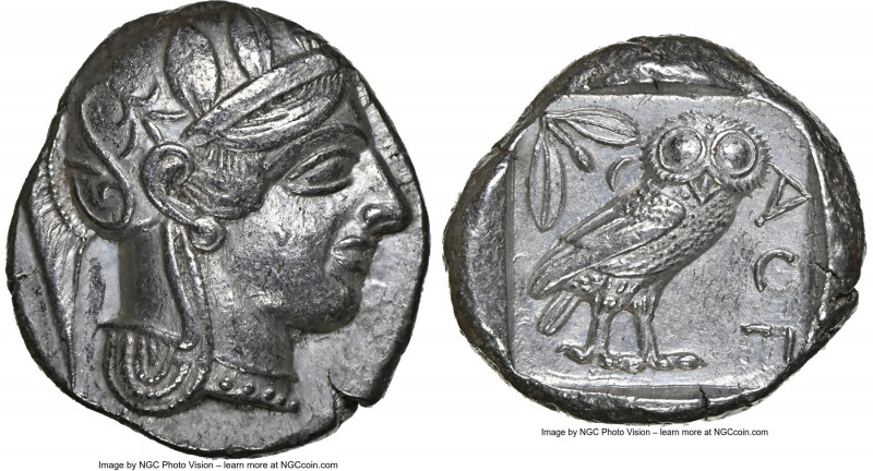 ATTICA. Athens. Ca. 440-404 BC. AR tetradrachm (23mm, 17.14 gm, 4h). NGC AU 5/5 ...