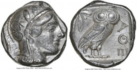 ATTICA. Athens. Ca. 440-404 BC. AR tetradrachm (23mm, 17.12 gm, 10h). NGC Choice VF 5/5 - 4/5. Mid-mass coinage issue. Head of Athena right, wearing e...
