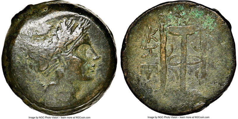 MYSIA. Cyzicus. Ca. 3rd century BC. AE (27mm, 11h). NGC VF. Head of Kore Soteira...
