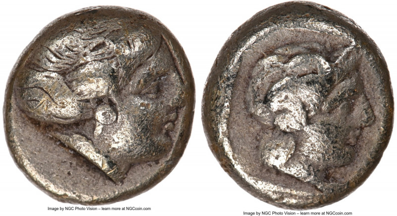 LESBOS. Mytilene. Ca. 412-378 BC. EL sixth-stater or hecte (10mm, 11h). NGC Choi...
