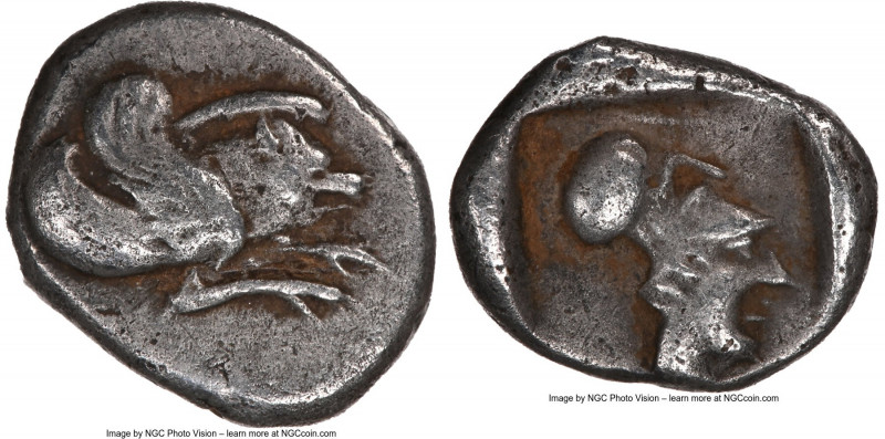 CARIAN ISLANDS. Rhodes. Ialysus. Ca. 5th century BC. AR diobol (11mm, 4h). NGC C...