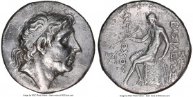 SELEUCID KINGDOM. Antiochus II Theos (261-246 BC). AR tetradrachm (28mm, 10h). NGC VF, Fine Style, brushed. Seleucia on the Tigris. Diademed head of A...