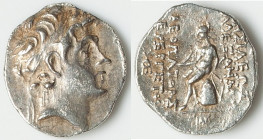 SELEUCID KINGDOM. Alexander I Balas (152/1-145 BC). AR drachm (18mm, 3.97 gm, 12h). Choice VF. Ecbatana, ca. 150-147 BC. Diademed head of Alexander I ...