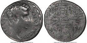 SYRIA. Seleucia Pieria. Augustus (27 BC-AD 14). AR tetradrachm (25mm, 12h). NGC Fine, die shift. Dated year 114 (AD 5/6). ???????? ????????, laureate ...