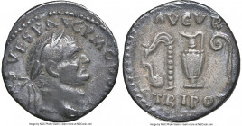 Vespasian (AD 69-79). AR denarius (16mm, 5h). NGC VF, edge filing. Rome, AD 72-73. IMP CAES VESP A-VG P M COS IIII, laureate head of Vespasian right /...