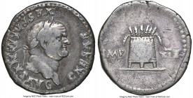 Vespasian (AD 69-79). AR denarius (18mm, 5h). NGC Fine, polished, scratches. Rome, AD 78-79 AD. CAESAR-VESPASIANVS AVG, laureate head of Vespasian rig...