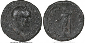 Vespasian (AD 69-79). AE as (27mm, 6h). NGC VF, light smoothing. Rome, AD 76. IMP CAESAR VESP AVG COS VII, laureate head of Vespasian right / AE-QVITA...
