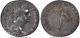 Domitian (AD 81-96). AR denarius (18mm, 6h). NGC Choice VF. Rome, 1 January-13 September AD 92. IMP CAES DOMIT AVG-GERM P M TR P XI, laureate head of ...