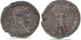 Trajan (AD 98-117). AR denarius (18mm, 8h). NGC XF. Rome, ca. AD 108-109. IMP TRAIANO AVG GER DAC P M TR P, laureate bust of Trajan right, slight drap...