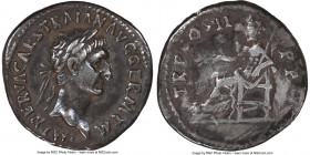 Trajan (AD 98-117). AR denarius (18mm, 7h). NGC VF, smoothing, scratches. Rome, AD 98-99. IMP CAES NERVA TRAIAN AVG GERM, laureate head of Trajan righ...