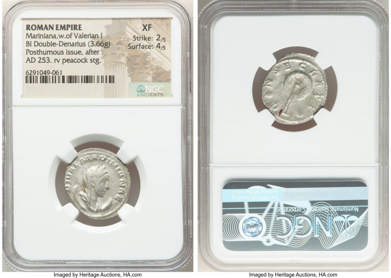 Diva Mariniana (after AD 253). AR antoninianus (23mm, 3.66 gm, 7h). NGC XF 2/5 -...